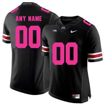 Men%27s Ohio State Buckeyes Black Customized 2018 Breast Cancer Awareness College Football Jersey